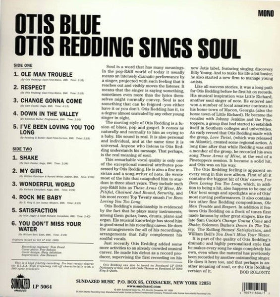 Otis Redding - Otis Blue / Otis Redding Sings Soul (1965) - New LP Record 2014 Volt Sundazed USA Mono Vinyl - Soul / Funk - Shuga Records