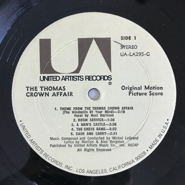 Michel Legrand - The Thomas Crown Affair (Original Motion Picture Score 1968) - VG+ LP Record 1974 United Artists USA Vinyl - Soundtrack - Shuga Records