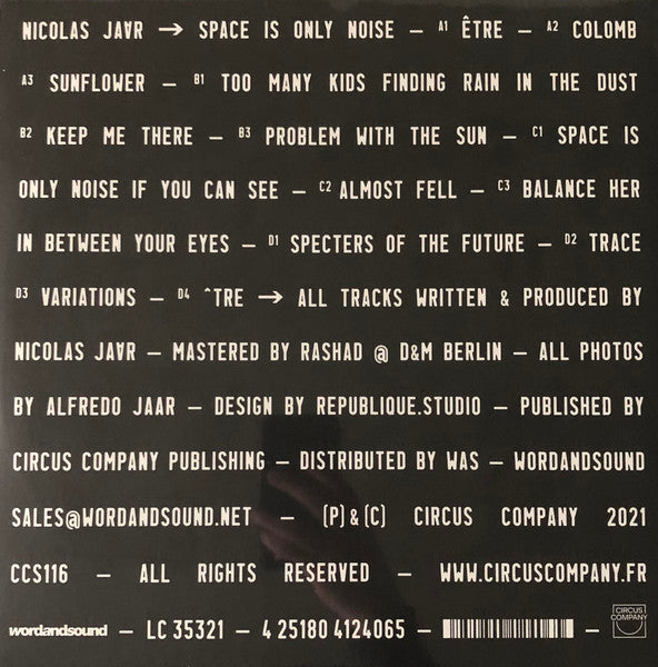 Nicolas Jaar - Space Is Only Noise (2012) - Mint- 2 LP Record 2021 Circus Company France Vinyl - Electronic / Ambient / Deep House - Shuga Records