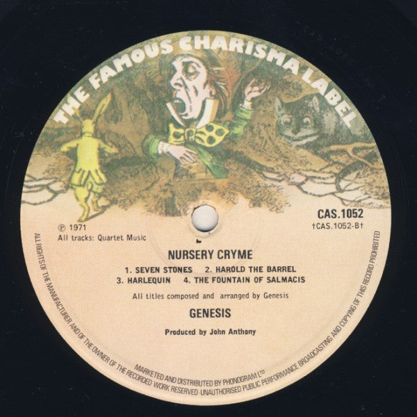 Genesis　Charisma GS 1　7インチレコード　UK　英国 Genesis - Nursery Cryme (1971) - Mint- LP Record 1975 Charisma UK