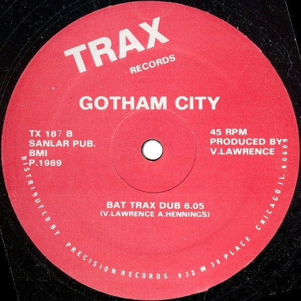 Gotham City - Bat Trax - VG 12" Single Record 1989 TRAX USA Vinyl - Chicago House - Shuga Records