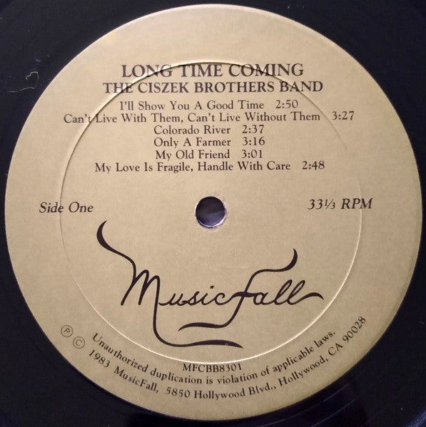 The Ciszek Brothers Band - Long Time Coming - Mint- LP Record 1983 Music Fall USA Vinyl & Insert - Southern Rock / Soft Rock / Country Rock - Shuga Records