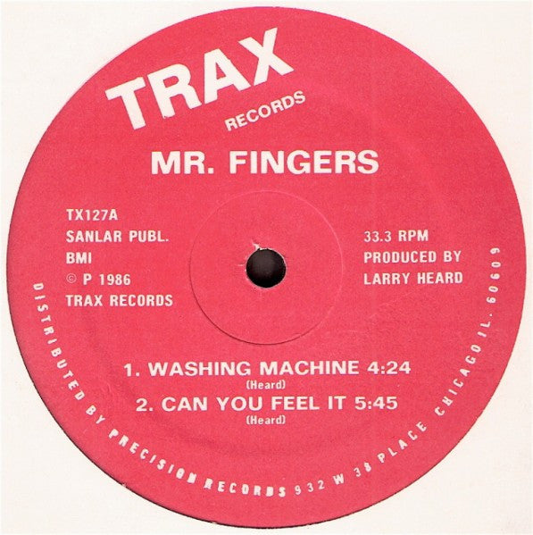 Mr. Fingers - Washing Machine / Can You Feel It - VG 12" Single Record 1986 Trax USA Original Vinyl - Chicago House / Acid House / Deep House - Shuga Records