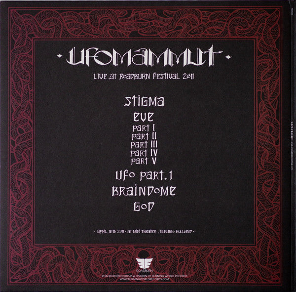 Ufomammut - Live At Roadburn Festival 2011 - Mint- 2 LP Record 2021 Roadburn Netherlands Black Vinyl - Doom Metal / Space Rock - Shuga Records