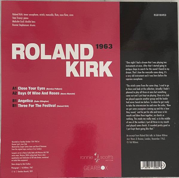 Roland Kirk – Live At Ronnie Scott's (1963) - New LP Record Store Day 2021 Gearbox RSD Vinyl - Jazz - Shuga Records