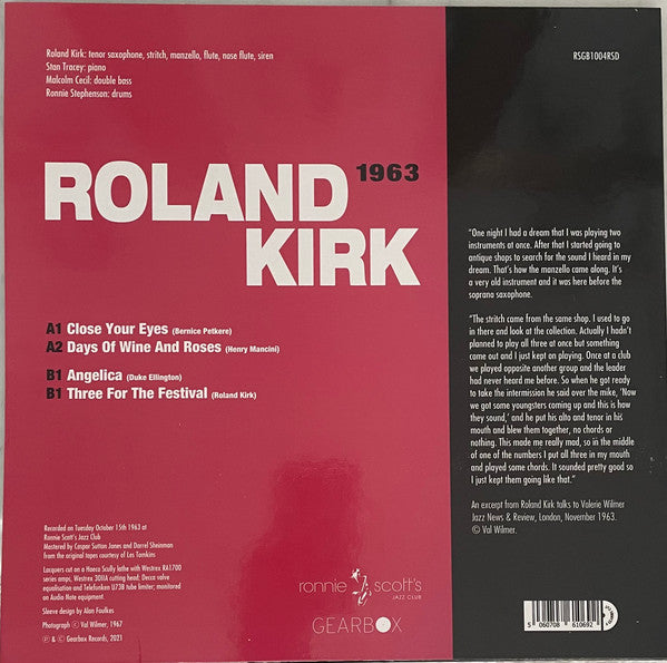Roland Kirk – Live At Ronnie Scott's (1963) - New LP Record Store Day 2021 Gearbox RSD Vinyl - Jazz