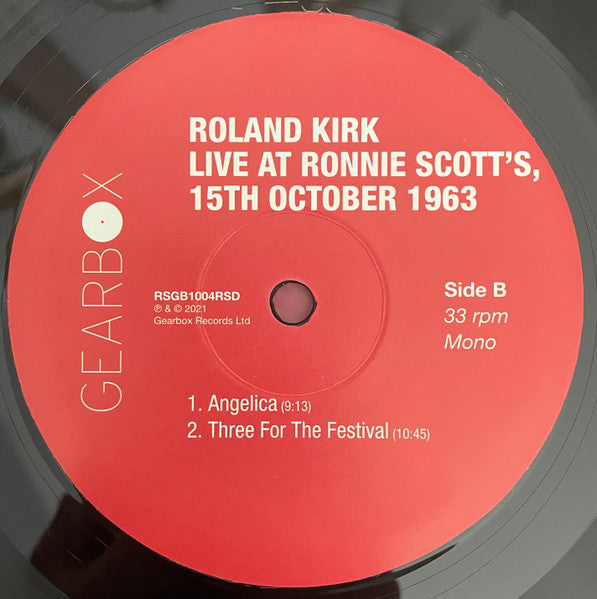 Roland Kirk – Live At Ronnie Scott's (1963) - New LP Record Store Day 2021 Gearbox RSD Vinyl - Jazz - Shuga Records