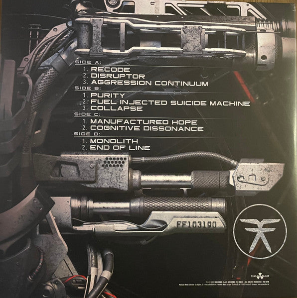 Fear Factory - Aggression Continuum - Mint- 2 LP Record 2021 Nuclear Blast Grey/Light Blue Swirl w/ Black Splatter Vinyl - Industrial Metal / Heavy Metal