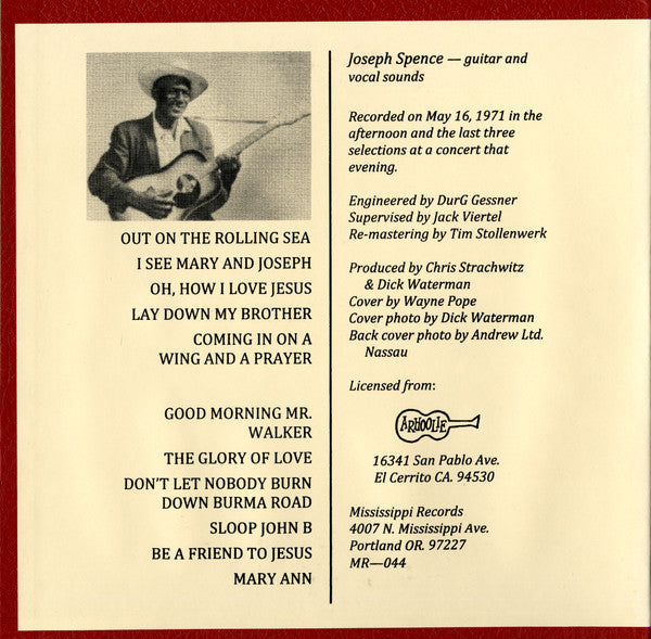 Joseph Spence – Bahaman Guitarist (1972) - Mint- LP Record 2009 Mississippi USA Vinyl - Folk - Shuga Records