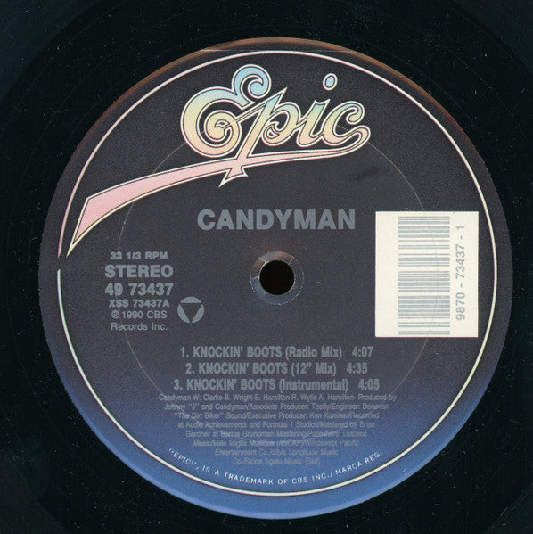 Candyman - Knockin' Boots - VG+ 12" Single Record 1990 Epic USA Vinyl - Hip Hop / Pop Rap - Shuga Records