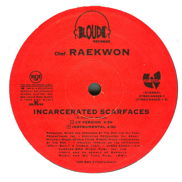 Raekwon - Ice Cream / Incarcerated Scarfaces - VG+ 12" Single Record 1995 Loud RCA BMG USA Original Vinyl - Hip Hop / Wu-Tang Clan - Shuga Records