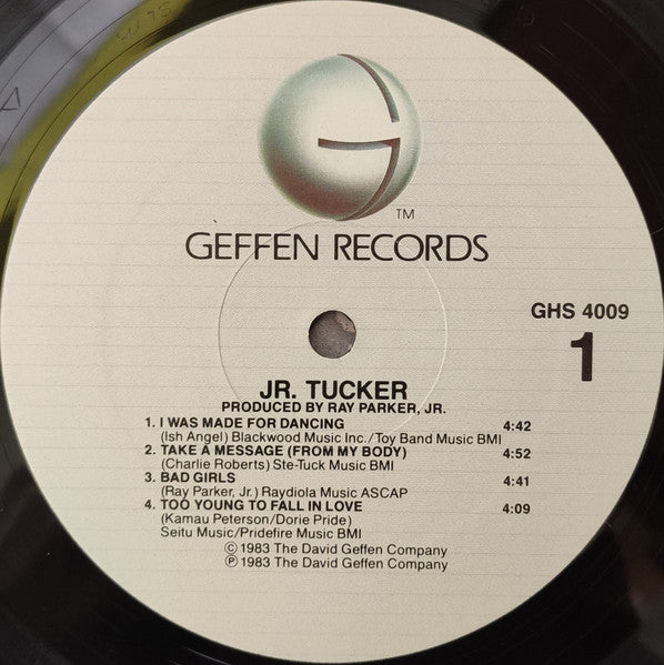 Jr Tucker ‎- Jr Tucker - VG+ LP Recorf 1983 Geffen USA Original Vinyl - Funk / Boogie / Soul / R&B - Shuga Records