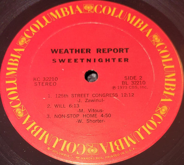 Weather Report - Sweetnighter - VG+ LP Record 1973 Columbia USA Original Vinyl - Jazz / Fusion - Shuga Records