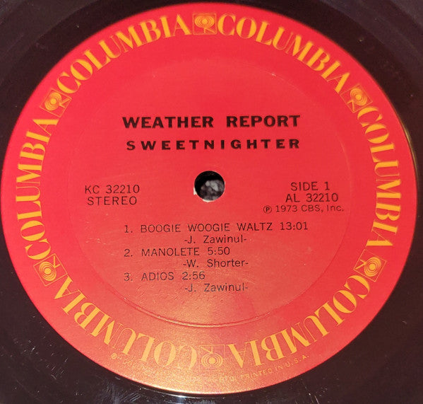 Weather Report - Sweetnighter - VG+ LP Record 1973 Columbia USA Original Vinyl - Jazz / Fusion - Shuga Records