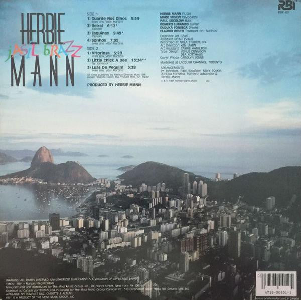 Herbie Mann - Jasil Brazz - Mint- LP Record 1987 RBI Vinyl - Jazz / Latin Jazz / Bossa Nova - Shuga Records
