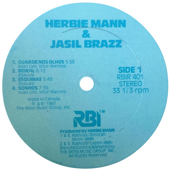 Herbie Mann - Jasil Brazz - Mint- LP Record 1987 RBI Vinyl - Jazz / Latin Jazz / Bossa Nova - Shuga Records