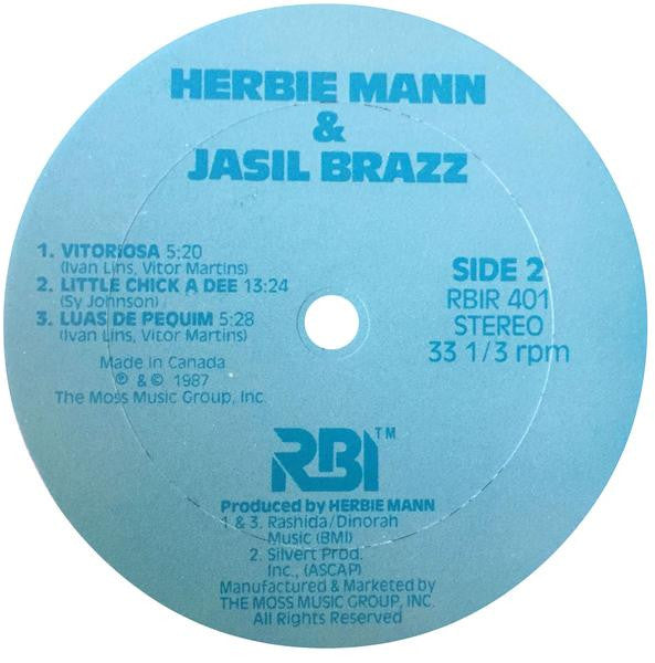 Herbie Mann - Jasil Brazz - Mint- LP Record 1987 RBI Vinyl - Jazz / Latin Jazz / Bossa Nova - Shuga Records