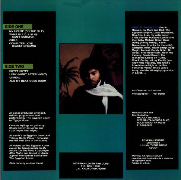 The Egyptian Lover - One Track Mind - VG LP Record 1986 Egyptian Empire USA Original Vinyl - Hip Hop / Electro - Shuga Records