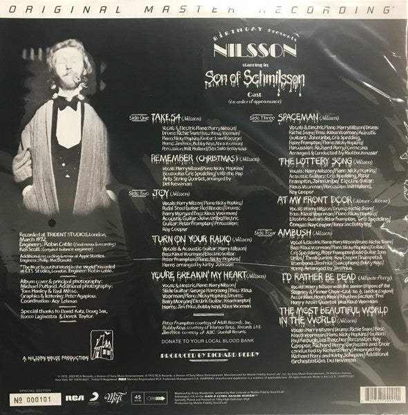 Harry Nilsson - Son Of Schmilsson (1972) - Mint- 2 LP Record 2021 Mobile Fidelity Sound Lab 180 gram Vinyl & Numbered LOW # 000692 - Soft Rock / Pop Rock /Classic Rock - Shuga Records