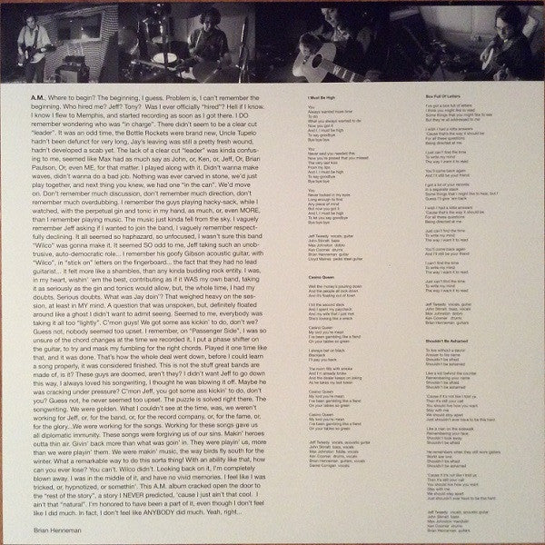 Wilco - A.M. (1995) - Mint- LP Record 2009 Nonesuch USA 180 gram Vinyl, Insert & CD - Indie Rock / Country Rock - Shuga Records