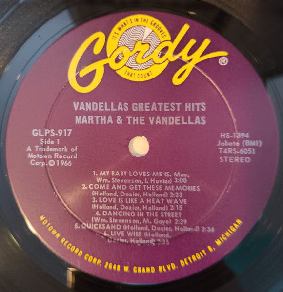 Martha And The Vandellas - Greatest Hits - VG+ LP Record 1966 Gordy Stereo USA Original Vinyl - Soul / R&B - Shuga Records