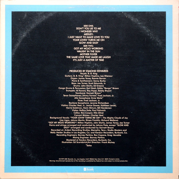 B.B.King - King Size - VG+ LP Record 1977 ABC USA Original Vinyl - Blues / Chicago Blues - Shuga Records