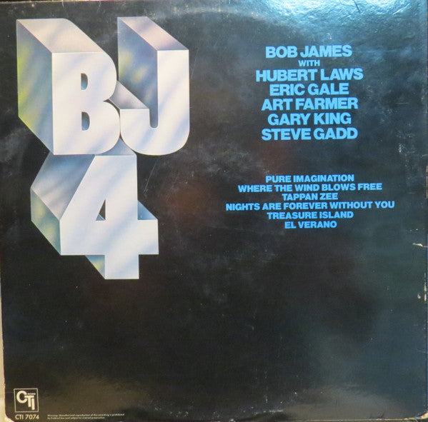 Bob James - BJ4 - Mint- LP Record 1981 CTI USA Original Vinyl - Jazz / Fusion / Jazz-Funk - Shuga Records