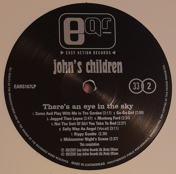 John's Children - There's An Eye In The Sky - Mint- LP Record 2021 Easy Action UK White Vinyl - Power Pop / Rock Pop - Shuga Records