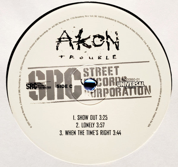 Akon - Trouble - Mint- 2 LP Record 2003 Universal Street USA Promo Vinyl - R&B / Hip Hop - Shuga Records