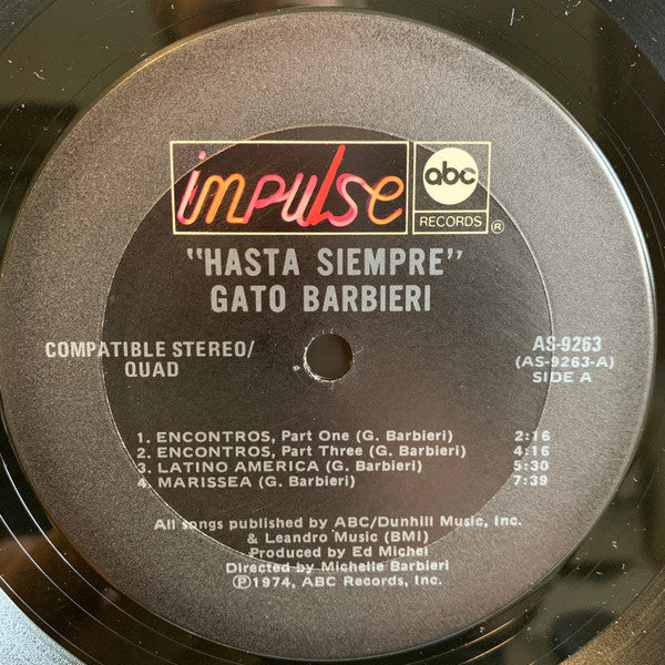 Gato Barbieri - Chapter Two: Hasta Siempre - Mint- LP Record 1974 Impulse ABC USA Original Vinyl - Jazz / Latin Jazz / Free Jazz - Shuga Records