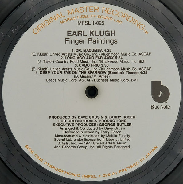 Earl Klugh - Finger Paintings (1977) - VG+ LP Record 1980 Mobile Fidelity Sound Lab Blue Note Japan MFSL Vinyl - Jazz / Jazz-Funk - Shuga Records