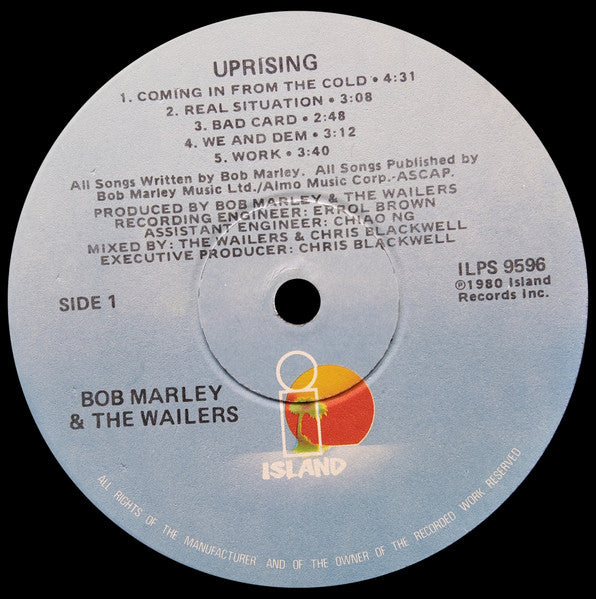 Bob Marley & The Wailers - Uprising - VG+ LP Record 1980 Island USA Original Press Vinyl - Reggae / Roots Reggae - Shuga Records