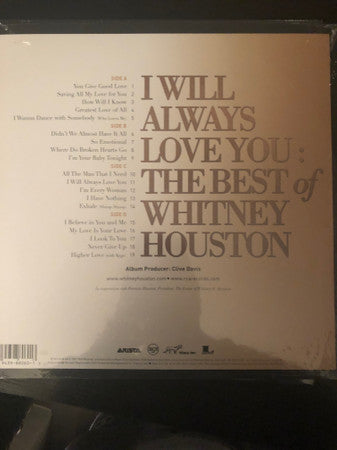 Whitney Houston - I Will Always Love You: The Best Of Whitney Houston - New 2 LP Record 2021 Arista USA Vinyl - Soul / RnB / Synth-pop - Shuga Records