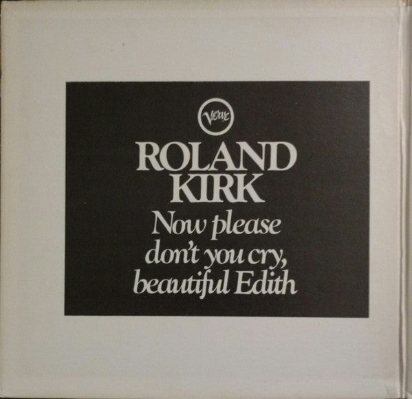 Rahsaan Roland Kirk - Now Please Don't You Cry, Beautiful Edith - VG+ LP Record 1967 Verve USA Stereo Vinyl - Jazz - Shuga Records
