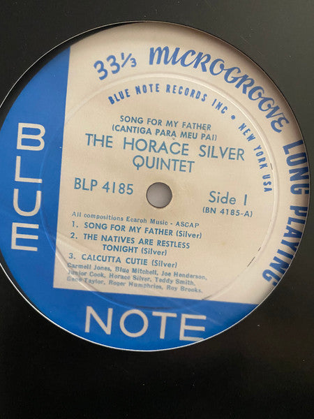 The Horace Silver Quintet - Song For My Father = Cantiga Para Meu Pai - VG- (low grade) LP Record 1970 Blue Note USA Mono Original Vinyl - Jazz / Hard Bop / Latin Jazz - Shuga Records