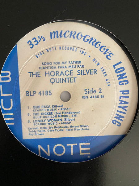 The Horace Silver Quintet - Song For My Father = Cantiga Para Meu Pai - VG- (low grade) LP Record 1970 Blue Note USA Mono Original Vinyl - Jazz / Hard Bop / Latin Jazz - Shuga Records