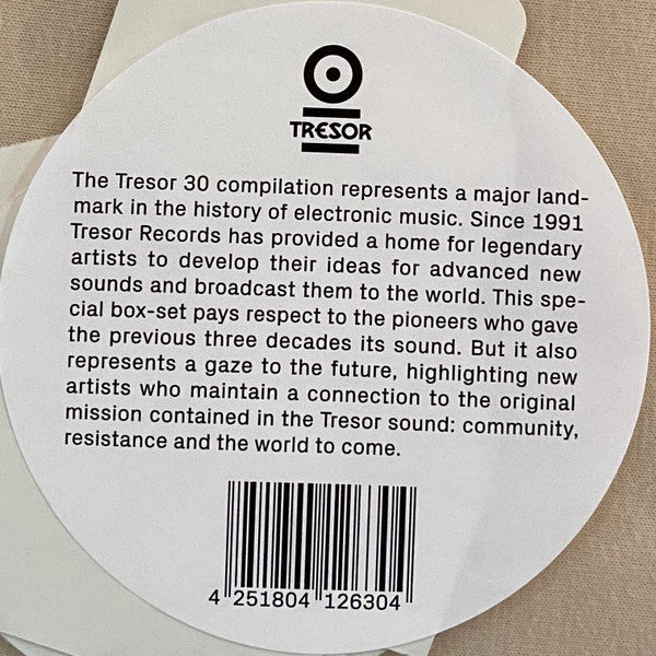 Various - Tresor 30 - New Limited Edition 12 x 12" Single Record Box Set 2021 Tresor German 180 Gram Vinyl, Booklet, Poster, Stickers & Download - Techno / Electro / House - Shuga Records