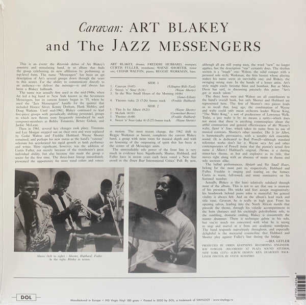 Art Blakey & The Jazz Messengers - Caravan (1962) - Mint- LP Record 2021 DOL 180 gram Blue Vinyl - Jazz / Bop - Shuga Records