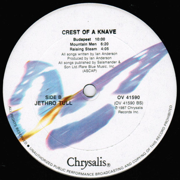 Jethro Tull - Crest Of A Knave - VG+ LP Record 1987 Chrysalis Vinyl - Prog Rock / Art Rock - Shuga Records