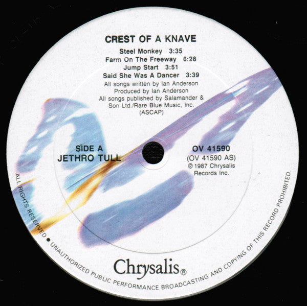 Jethro Tull - Crest Of A Knave - VG+ LP Record 1987 Chrysalis Vinyl - Prog Rock / Art Rock - Shuga Records