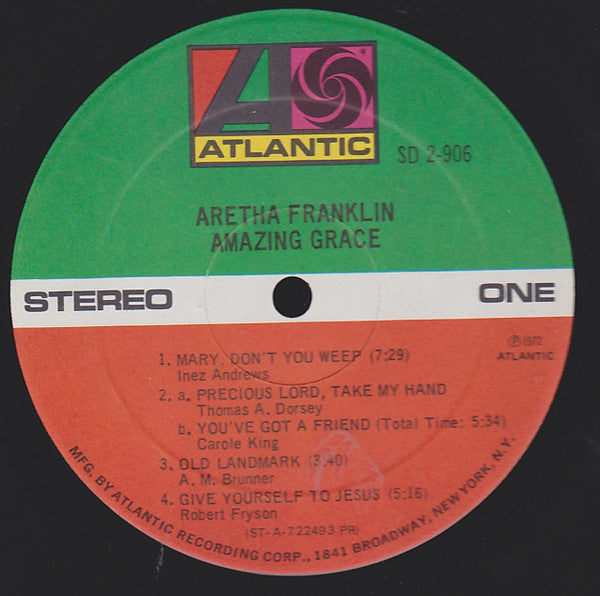 Aretha Franklin With James Cleveland & The Southern California Community Choir - Amazing Grace - VG+ (Vg- cover) 2 LP Record 1972 Atlantic USA Vinyl - Soul / Gospel - Shuga Records