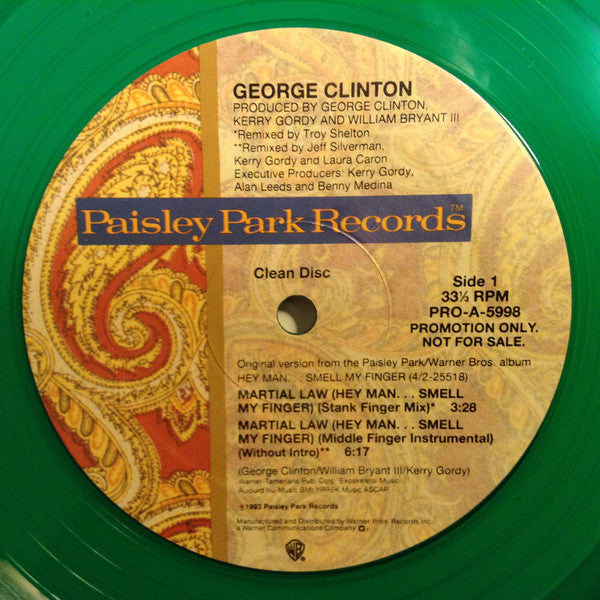 George Clinton – Martial Law (Hey Man... Smell My Finger) - Mint- 2x 12" Single Record 1993 Paisley Park USA Promo Green & Red Vinyl - Funk / P.Funk - Shuga Records