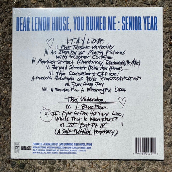 Kaonashi - Dear Lemon House, You Ruined Me: Senior Year - New LP Record 2021 Equal Vision Tour Exclusive Taylor Version Denim Blue, Green, & Black Vinyl - Post-Hardcore / Math Rock / Emo / Hardcore