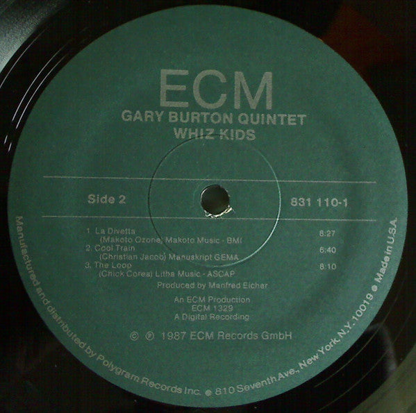 Gary Burton Quintet - Whiz Kids - Mint- LP Record 1987 ECM USA Original Vinyl - Jazz / Contemporary Jazz - Shuga Records