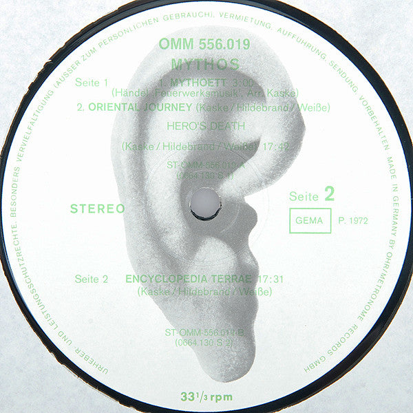 Mythos - Mythos - VG+ LP Record 1972 Ohr Germany Original Press Vinyl - Prog Rock / Krautrock / Space Rock - Shuga Records