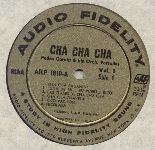 Pedro Garcia And His Del Prado Orchestra - Cha Cha Cha Vol. 1 - VG+ LP Record 1956 Audio Fidelity USA Mono Original Vinyl - Jazz / Latin Jazz - Shuga Records
