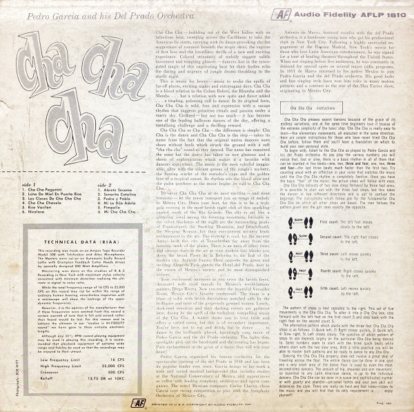 Pedro Garcia And His Del Prado Orchestra - Cha Cha Cha Vol. 1 - VG+ LP Record 1956 Audio Fidelity USA Mono Original Vinyl - Jazz / Latin Jazz - Shuga Records