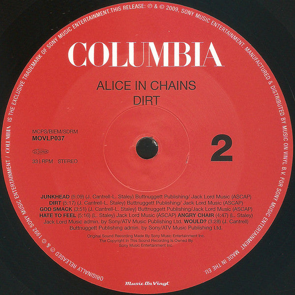 Alice In Chains - Dirt (1992) - New LP Record 2009 Music On Vinyl 180 gram Black Vinyl - Alternative Rock / Grunge - Shuga Records
