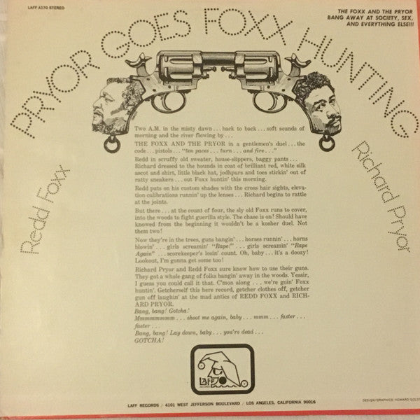 Richard Pryor & Redd Fox - Pryor Goes Foxx Hunting - VG LP Record 1971 LAFF USA Original Vinyl - Comedy - Shuga Records