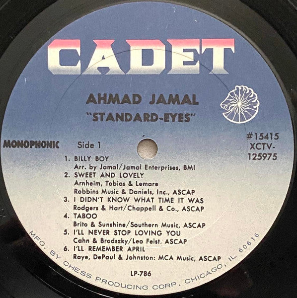 Ahmad Jamal - Standard-Eyes - VG+ LP Record 1967 Cadet USA Mono Original Vinyl - Jazz / Soul-Jazz - Shuga Records